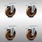 Service Caster 5 Inch SS High Temp Phenolic Top Plate Caster Set Total Lock Brake SCC SCC-SSTTL20S514-PHSHT-4 - alternate 1